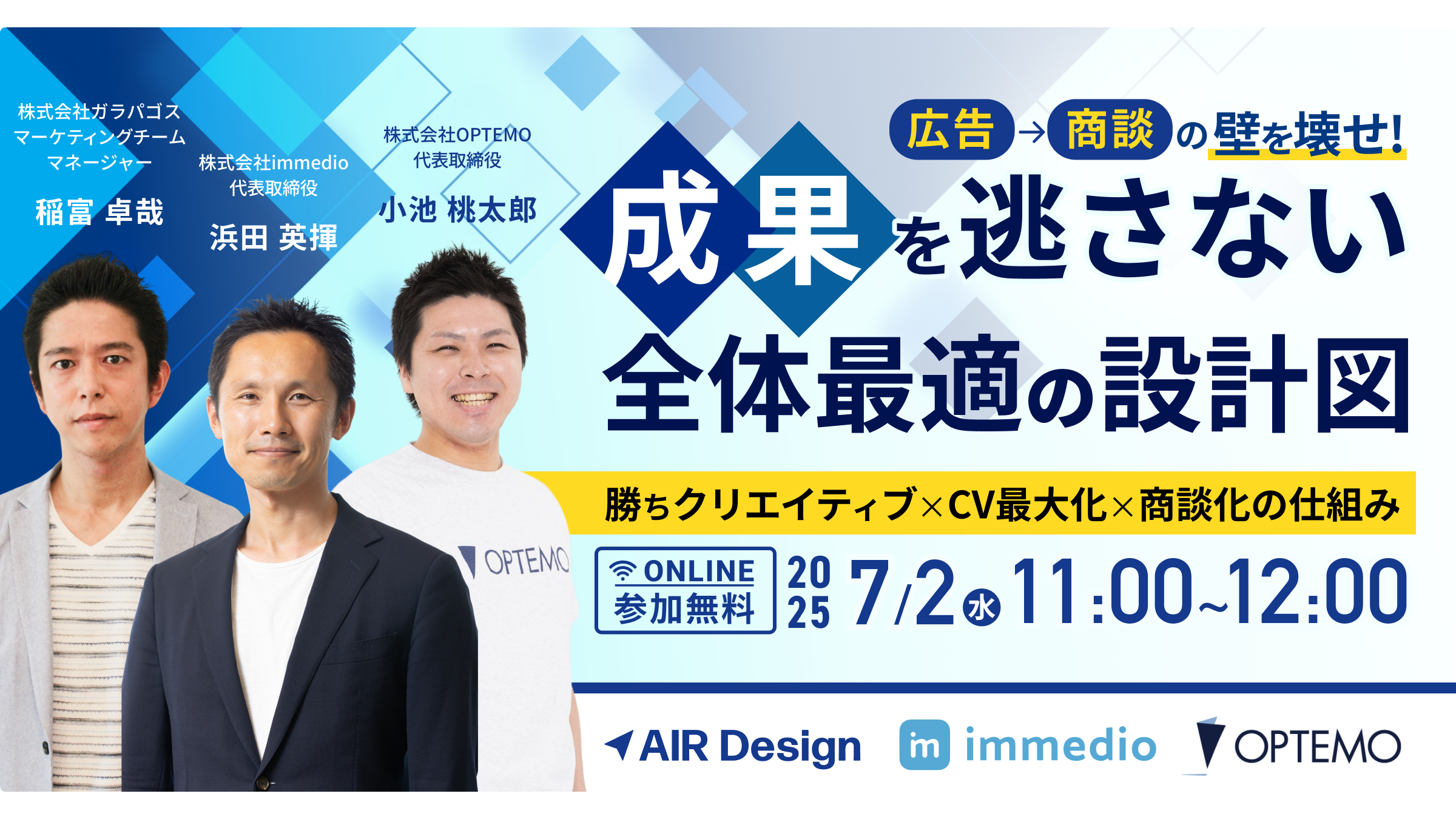 「広告→商談」の壁を壊せ！成果を逃さない全体最適の設計図 ～勝ちクリエイティブ×CV最大化×商談化の仕組み～
