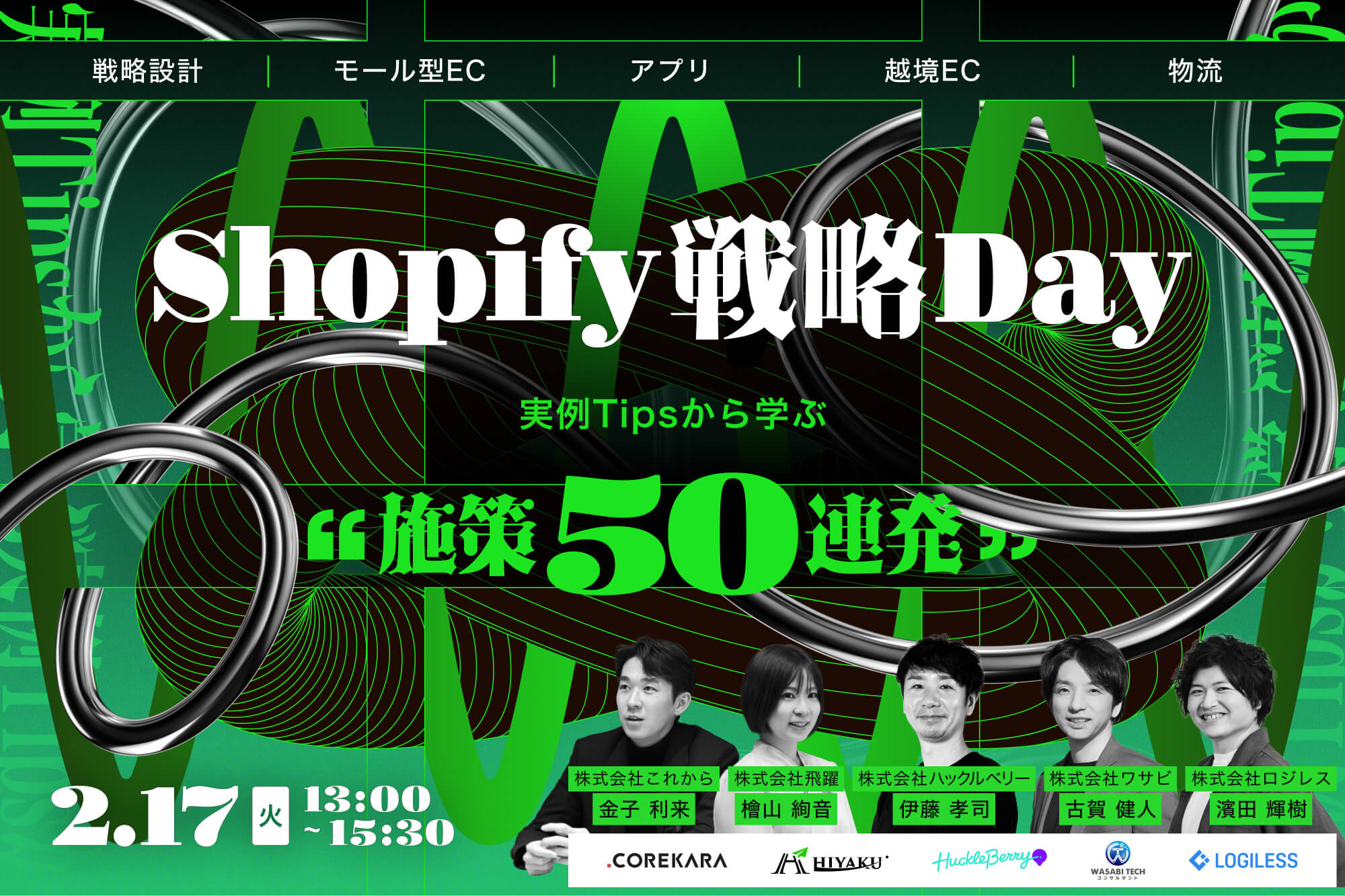 「Shopify施策50連発！ 実例Tipsから学ぶShopify戦略Day」のウェビナーバナー