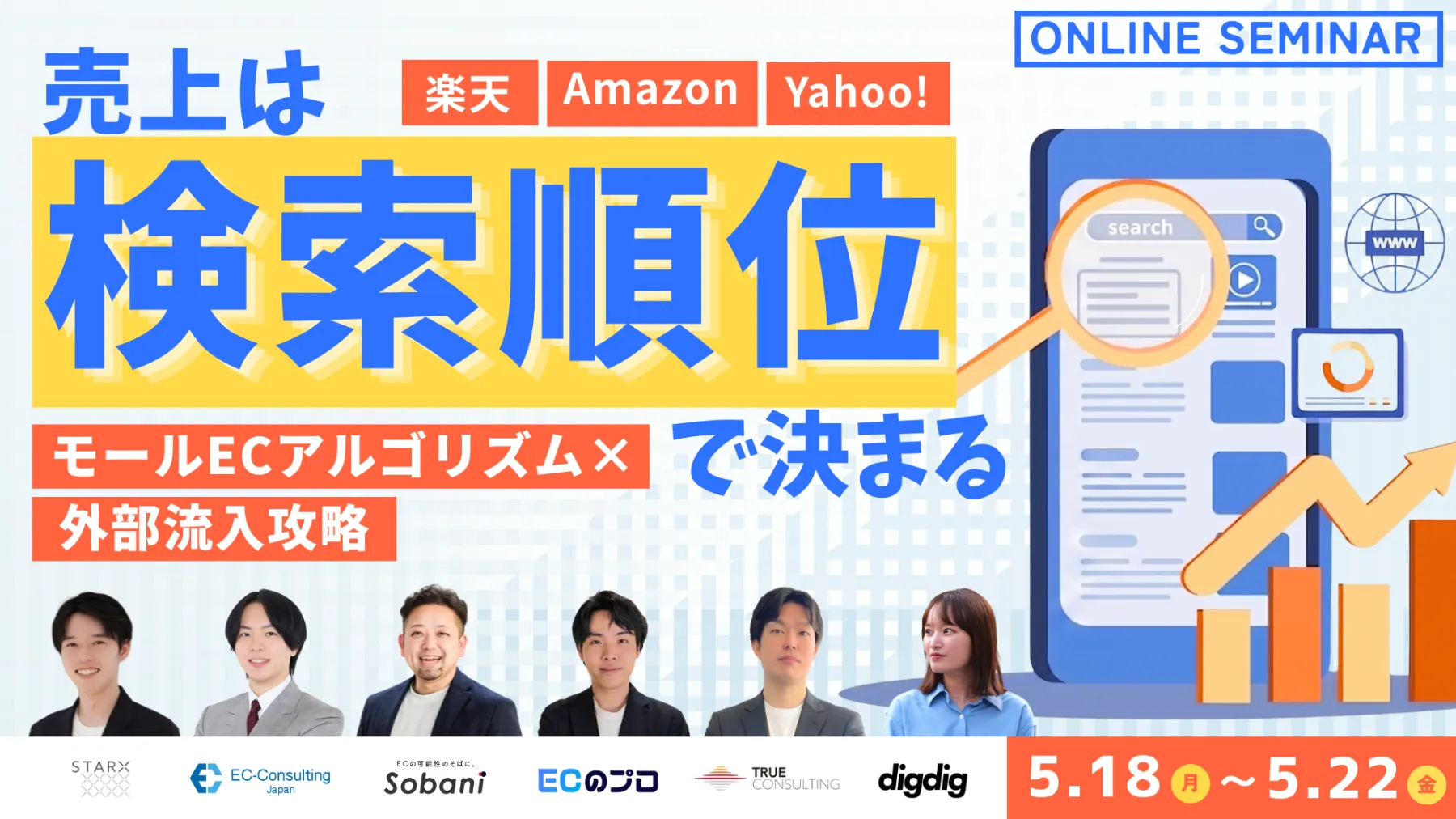 売上は“検索順位”で決まる｜モールECアルゴリズム×外部流入攻略セミナー　楽天×Amazon×Yahoo!